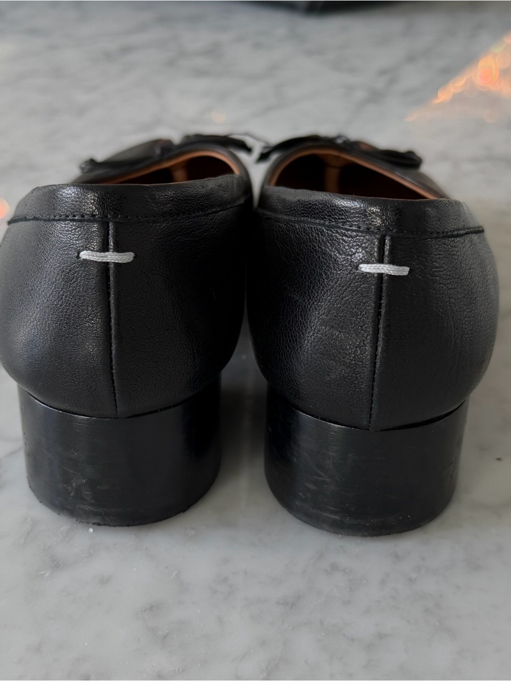 Maison Martin Margiela Black Tabi Leather Ballet Flats - Picture 3 of 4
